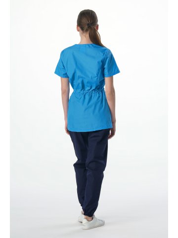 Костюм женский MedLine Арина (тк.Смесовая,120), т.синий/ярко-голубой