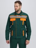 Костюм Итрорис-1 СОП (тк.Саржа,250) брюки, т.зеленый/оранжевый