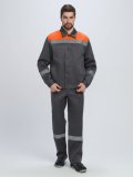 Костюм Лигор-1 СОП (тк.Смесовая,210) брюки, т.серый/оранжевый