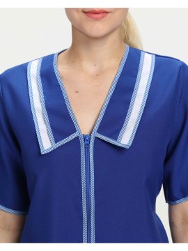 Халат женский Лена (тк.Габардин,160), васильковый