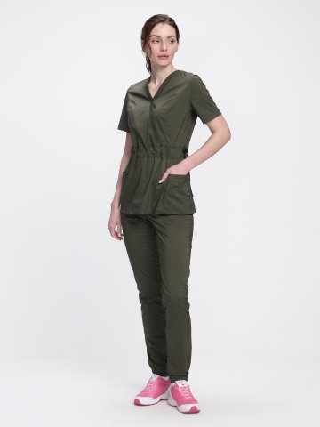 Костюм женский хирургический MedLine (тк.Стрейч,120), хаки