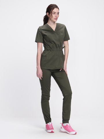 Костюм женский хирургический MedLine (тк.Стрейч,120), хаки