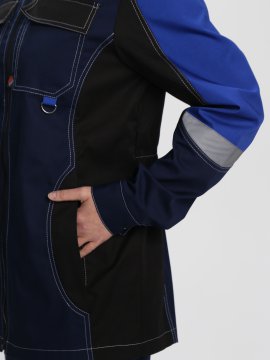 Костюм женский Вектрон-1 (тк.Смесовая,240) брюки, т.синий/васильковый/черный