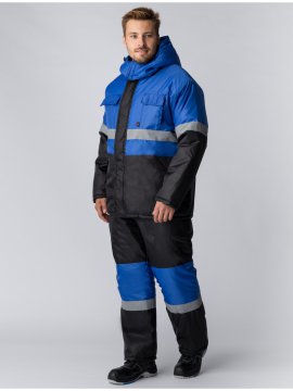 Костюм зимний Мегрес-2 СОП (тк.OxLine,90) п/к, васильковый/черный