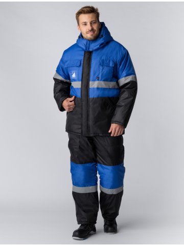 Костюм зимний Мегрес-2 СОП (тк.OxLine,90) п/к, васильковый/черный