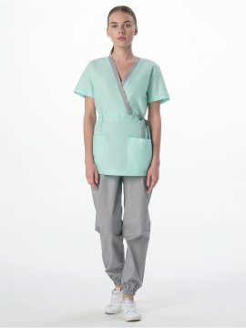 Костюм женский MedLine Арина (тк.Смесовая, 120), серый/мятный