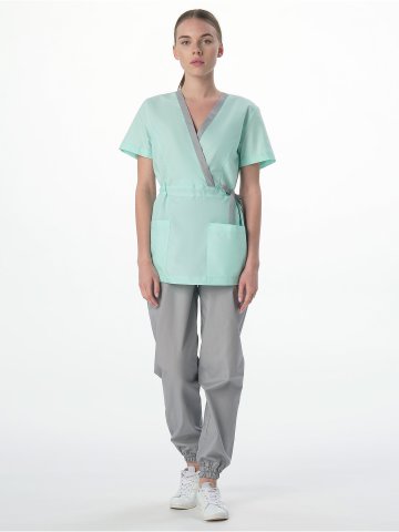 Костюм женский MedLine Арина (тк.Смесовая, 120), серый/мятный