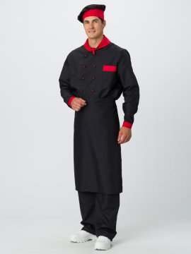 Костюм повара Шефирон (тк.Смесовая,120), черный/красный