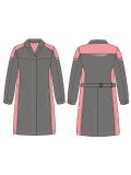 Халат женский ProfLineSpecialist (тк.Смесовая,240), серый/розовый