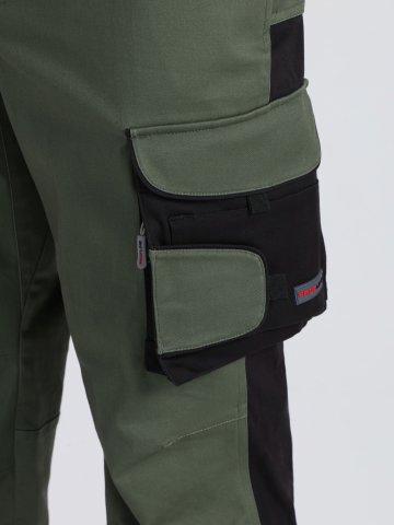 Брюки ProfLineLeader (тк.Хлопок/Спандекс,260), хаки/черный