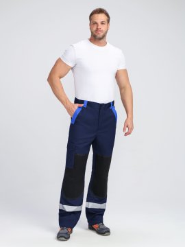 Костюм ProfLineBase-1 (тк.Твил,210) брюки, т.синий/черный/васильковый