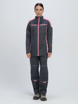 Костюм женский ProfLineSpecialist-1 (тк.Смесовая,240) брюки, серый/розовый