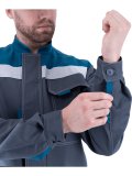 Костюм РАЦИОНАЛИЗАТОР летний, серый-бирюза, 100% х/б, (куртка, полукомбинезон)