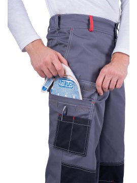 Брюки ТУРБО SAFETY летние, серый-черный-красный