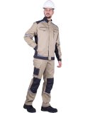 Куртка ТУРБО SAFETY летняя, бежевый-т.серый