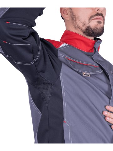 Куртка ТУРБО SAFETY летняя, серый-черный-красный