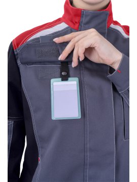 Куртка ТУРБО SAFETY летняя, серый-черный-красный, женская