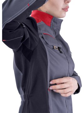 Куртка ТУРБО SAFETY летняя, серый-черный-красный, женская