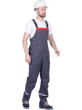 Полукомбинезон ХАЙ-ТЕК SAFETY летний, серый-красный