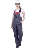 Полукомбинезон ХАЙ-ТЕК SAFETY летний, серый-красный, женский