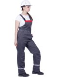 Полукомбинезон ХАЙ-ТЕК SAFETY летний, серый-красный, женский