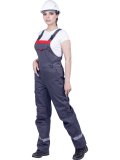 Полукомбинезон ХАЙ-ТЕК SAFETY летний, серый-красный, женский