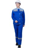 Костюм РАЦИОНАЛИЗАТОР летний, василек-серый, 100% х/б, женский (куртка, брюки)
