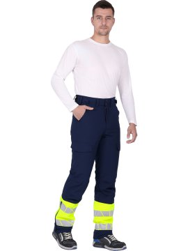 Брюки мужские утепленные ACTIVE, синий-флуоресцентный желтый