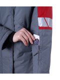 Куртка ХАЙ-ТЕК SAFETY зимняя, серый-красный-черный, женская