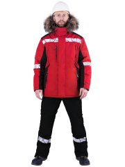 Куртка ХАЙ-ТЕК SAFETY зимняя, красный-черный