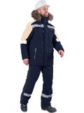 Куртка ХАЙ-ТЕК SAFETY зимняя, синий-бежевый