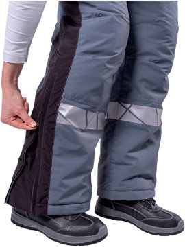Брюки ХАЙ-ТЕК SAFETY зимние, серый-черный, женские