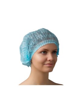 Шапочка ОДНОРАЗОВАЯ шарлотта, голубая, (LAB011)