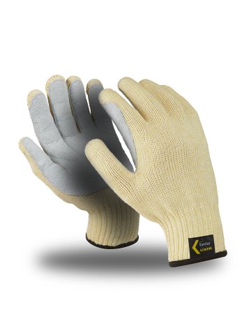 Перчатки АРАМАКС СПЛИТ (TG-694), Kevlar®, спилок на ладони, до 250°С, оверлок, цвет желто-черный