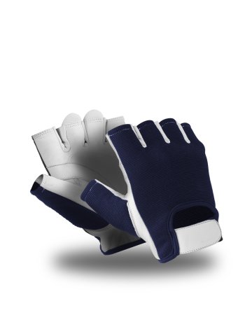 Полуперчатки ВИБЛОК (VG-571), полиэфир, кожа, VibraGel®, Velcro®, цвет сине-белый