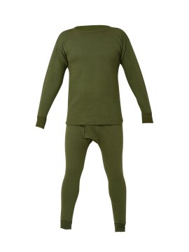 Белье утепленное трикотажное с начесом,100%хб, пл.240г/м² БУ002, муж., хаки