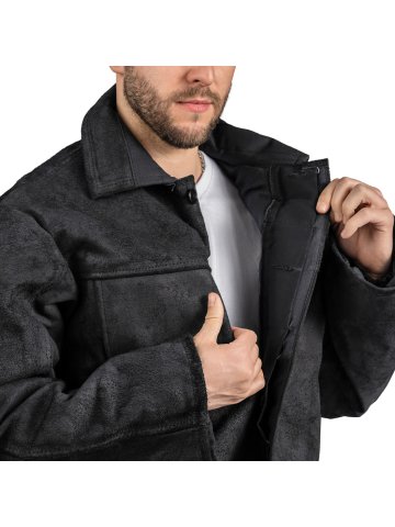 Костюм сварщика, к/бр, цельноспилковый, 2 кл.защиты, утеплен., черный