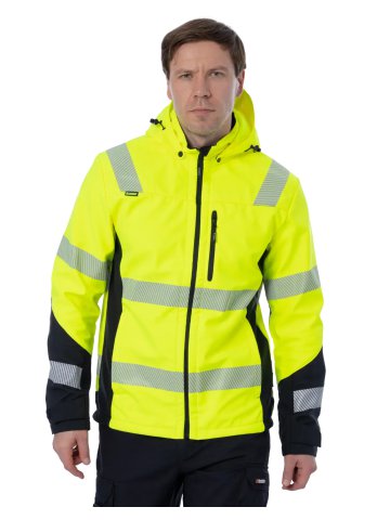 Летняя сигнальная куртка-софтшелл Brodeks KS 227, желтый/черный
