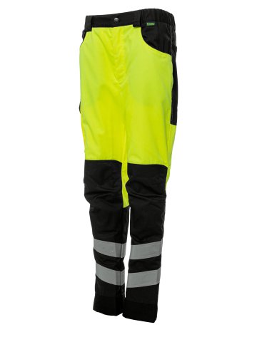 Женские летние сигнальные брюки Brodeks KS 319, желтый/черный