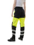 Женские летние сигнальные брюки Brodeks KS 319, желтый/черный
