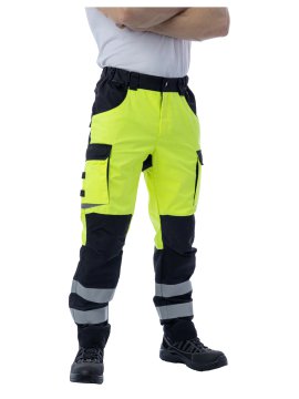 Летние сигнальные брюки Brodeks KS 309, желтый/черный