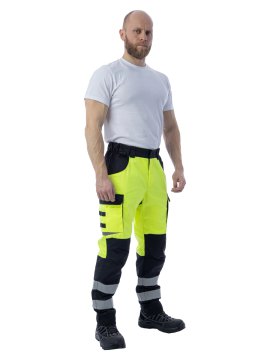 Летние сигнальные брюки Brodeks KS 309, желтый/черный