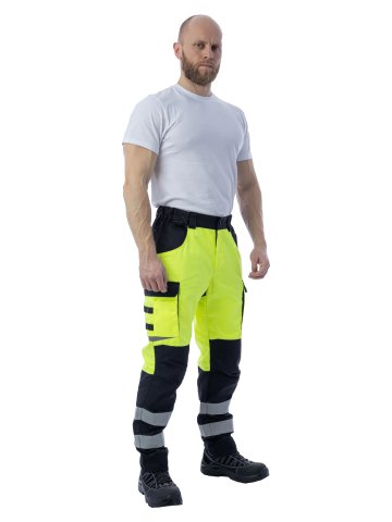 Летние сигнальные брюки Brodeks KS 309, желтый/черный