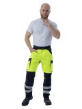 Летние сигнальные брюки Brodeks KS 309, желтый/черный