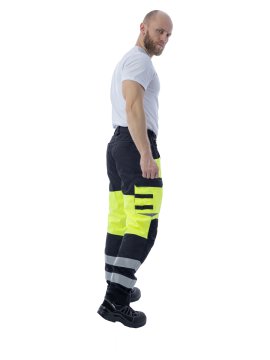 Летние сигнальные брюки Brodeks KS 309, желтый/черный