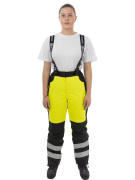 Женские зимние сигнальные брюки Brodeks KW 330, желтый/черный