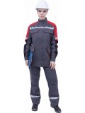 Куртка ХАЙ-ТЕК SAFETY летняя, серый-красный-черный, женская
