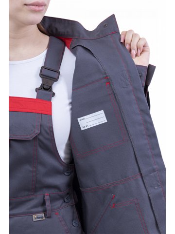 Куртка ХАЙ-ТЕК SAFETY летняя, серый-красный-черный, женская